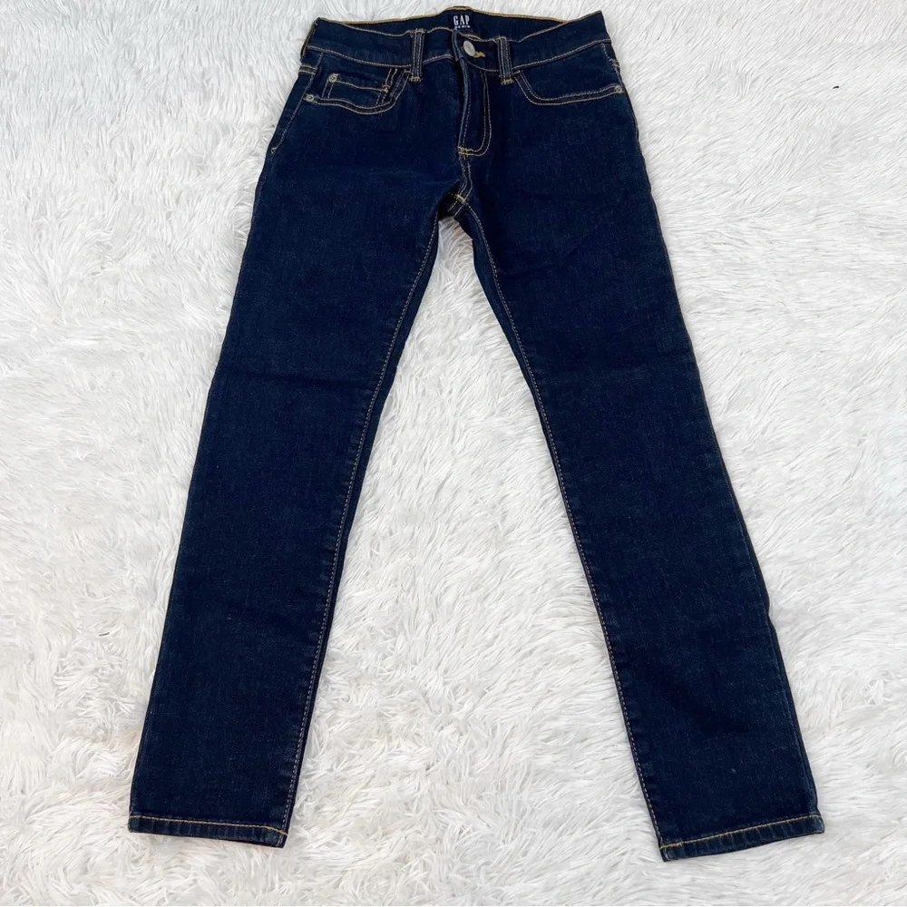 Gap boy’s size 10 stretch skinny jeans‎ in navy blue adjustable waist
